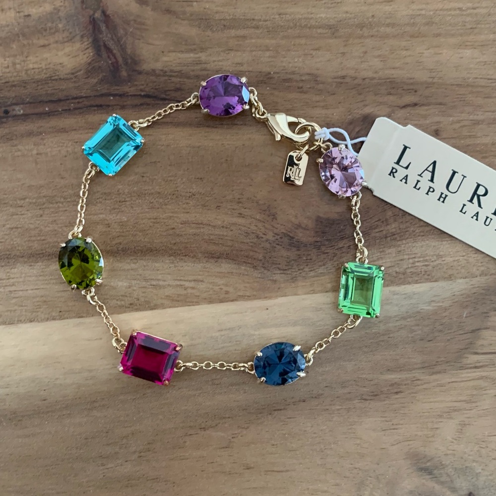 Lauren Ralph Lauren Rainbow Stone Flex Line Bracelet NWT